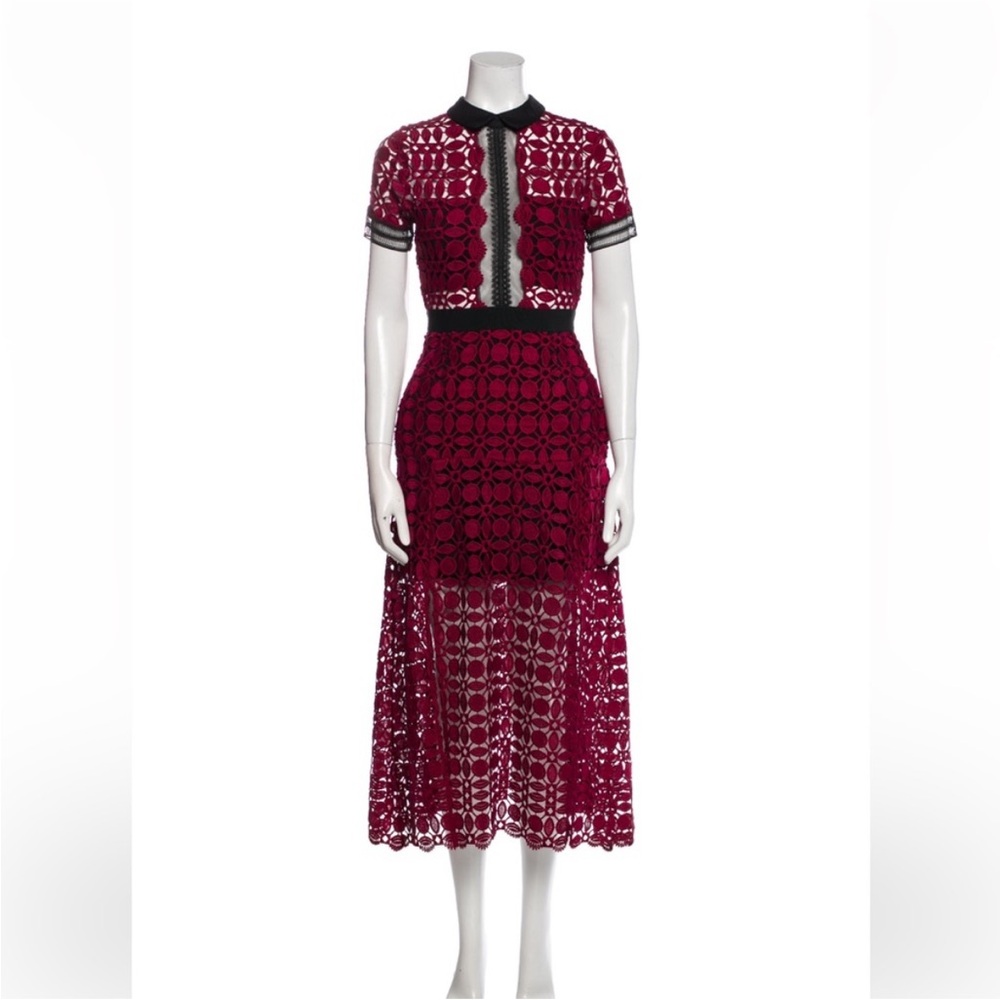 Self-Portrait Burgundy Lace Dress size US4